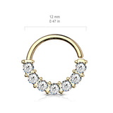 7 Gem Lined Facing Set Bendable Hoop Tragus Cartilage Nose Septum