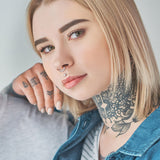 7 Gem Lined Facing Set Bendable Hoop Tragus Cartilage Nose Septum