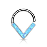Opal Glitter Chevron All Surgical Steel Ear Cartilage Nose Septum Rings