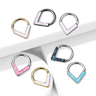 Opal Glitter Chevron All Surgical Steel Ear Cartilage Nose Septum Rings