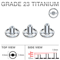 Grade 23 Solid Titanium 2 Hole Dermal Anchor Base