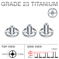 Grade 23 Solid Titanium 4 Hole Dermal Anchor Base