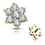 9.5 mm 7 CZ Flower Internal Threaded Dermal Anchor Tops