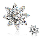 Marquise CZ Petal Round CZ Center Internal Threaded Dermal Anchor Tops