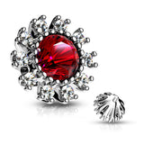 6 mm CZ Surround Double Tiered CZ Center Dermal Anchor Tops