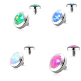4 Pc Of 4mm Opal Stone 316L Surgical Steel Dermal Anchor Tops