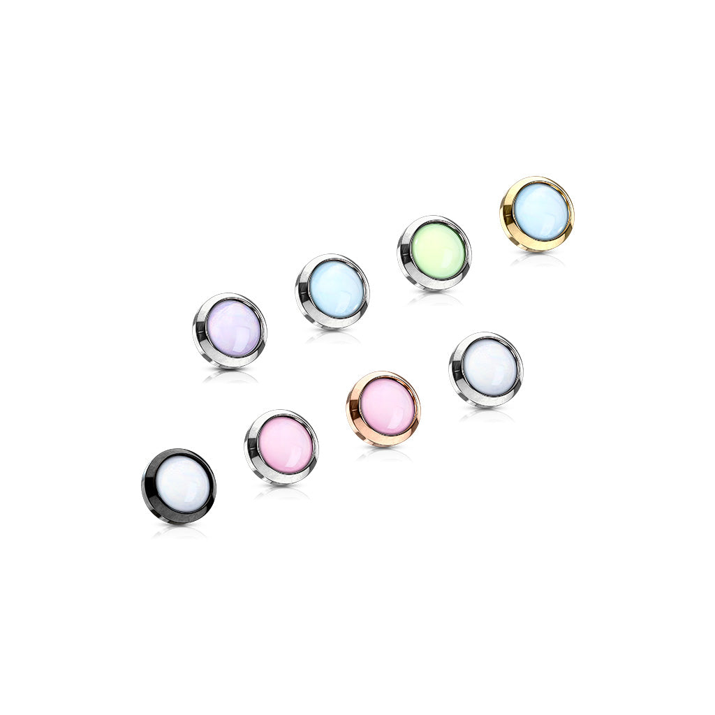 Illuminating Epoxy Stone Flat Back Surgical Steel Dermal Anchor Top ...