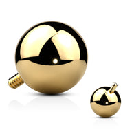 4 mm Ball Gold Plated Dermal Anchor Top