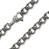 Skull Linked Biker Stainless Steel Bracelet