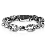 Casted Tribal Pattern Linked Large Stainless Steel Bracelets