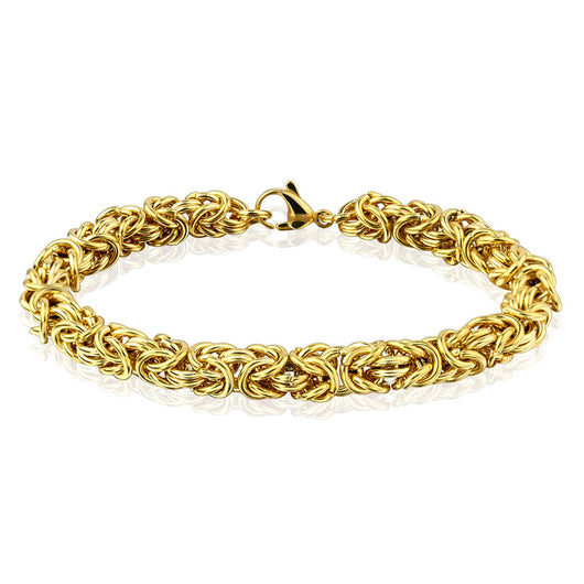 Multi Wire Tangled Ball Chain Gold IP Stainless Steel Bracelet