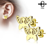 Pair of Butterfly 316L Stainless Steel Earring Studs