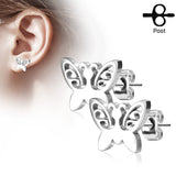 Pair of Butterfly 316L Stainless Steel Earring Studs