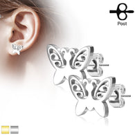 Pair of Butterfly 316L Stainless Steel Earring Studs