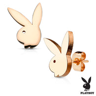 Pair Official licensed Rose Gold Playboy Bunny Earring Stud