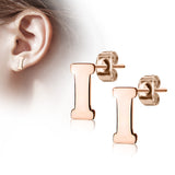 Pair of 14kt Rose Gold Plated Alphabet Initial Dangle Earring Studs