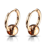 Pair of Captive Ball Hinge Action Seamless Hoop Earring Studs
