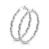 Pair of Braided 316L Surgical Steel Twisted Hoop Earrings