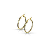 Pair Of 14Kt. Gold Plated On 316L Surgical Steel Round Hoop Earrings