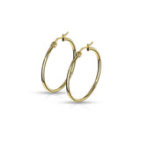 Pair Of 14Kt. Gold Plated On 316L Surgical Steel Round Hoop Earrings