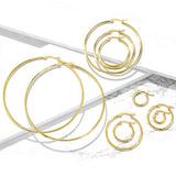 Pair Of 14Kt. Gold Plated On 316L Surgical Steel Round Hoop Earrings