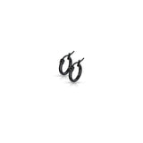 1 Pair Of Black Titanium Round Hoop Earrings