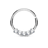 5 CZ Bendable Septum Nose Cartilage Hoop Ring