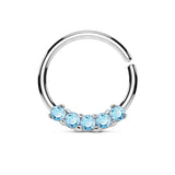 5 CZ Bendable Septum Nose Cartilage Hoop Ring