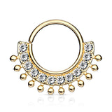 CZ Lined Fan Bendable Hoop Nose Septum Ear Cartilage Daith Helix Tragus Rings