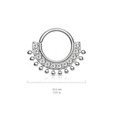 CZ Lined Fan Bendable Hoop Nose Septum Ear Cartilage Daith Helix Tragus Rings