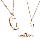 Rose Gold Plated Alphabet Initial Pendant With Chain Necklaces