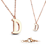 Rose Gold Plated Alphabet Initial Pendant With Chain Necklaces