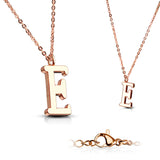 Rose Gold Plated Alphabet Initial Pendant With Chain Necklaces