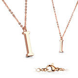 Rose Gold Plated Alphabet Initial Pendant With Chain Necklaces