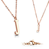 Rose Gold Plated Alphabet Initial Pendant With Chain Necklaces