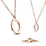 Rose Gold Plated Alphabet Initial Pendant With Chain Necklaces