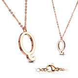 Rose Gold Plated Alphabet Initial Pendant With Chain Necklaces