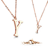 Rose Gold Plated Alphabet Initial Pendant With Chain Necklaces