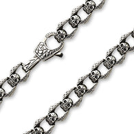 Casted Skull Linked Stainless Steel Chain Necklaces