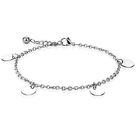 Round Charm Dangle 316L Stainless Steel Chain Anklet / Bracelet