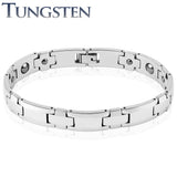 Classic Steel Edge Flat Link Tungsten Bracelets