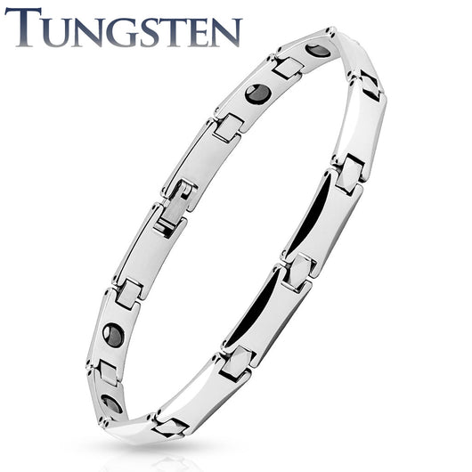 Classic Square Link Tungsten Carbide Link Bracelets