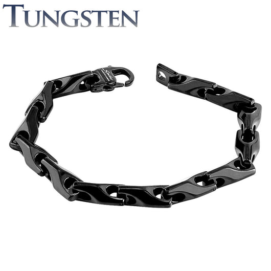 Arrow Linked Black IP Tungsten Carbide Chain Bracelets