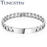 Hollow Square Chains ID Plate Tungsten Carbide Chain Bracelet