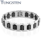 Heavy Width H Black IP Links Tungsten Carbide Chain Bracelet