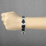 Heavy Width H Black IP Links Tungsten Carbide Chain Bracelet