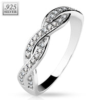 CZ Infinite .925 Sterling Silver Ring with Authentic Rodium Finish