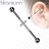 Cross Implant Grade Titanium Industrial Barbells