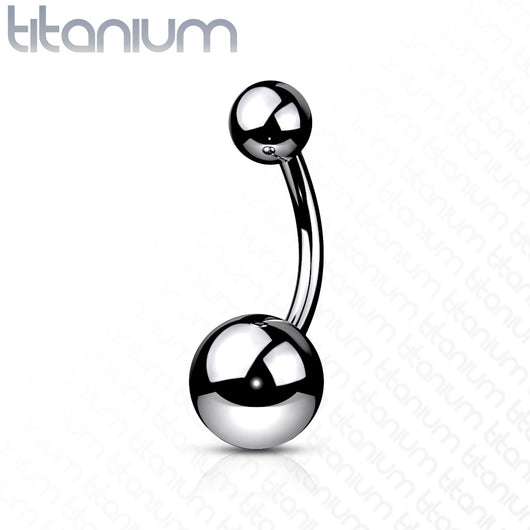 Titanium Curved Barbells with Plain Balls for Navel Cartilage Eyebrow