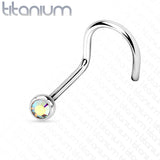 Implant Titanium Press Fit CZ Nose Screw Ring 18GA